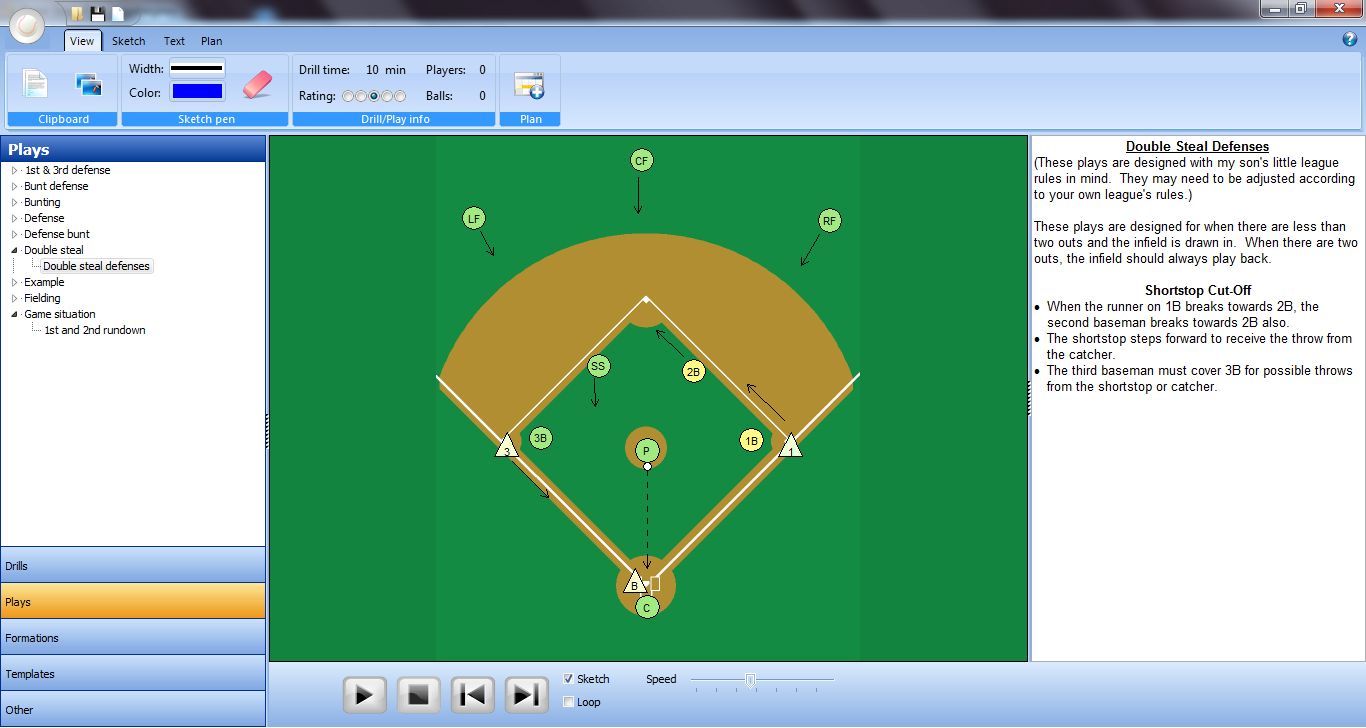 View tab baseball playbook software