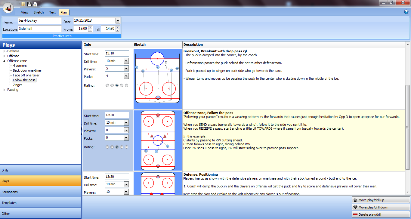 Plan tab hockey playbook software