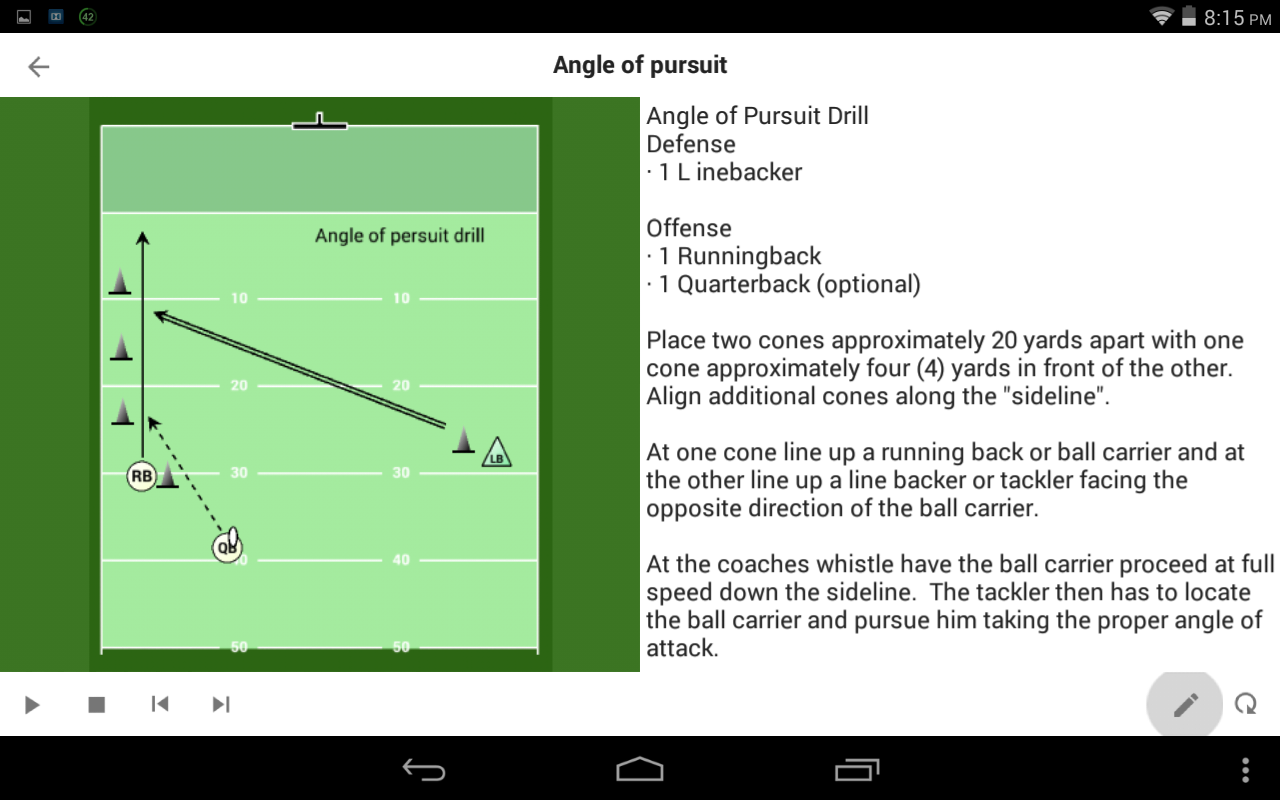 Football playview view play in landscape mode