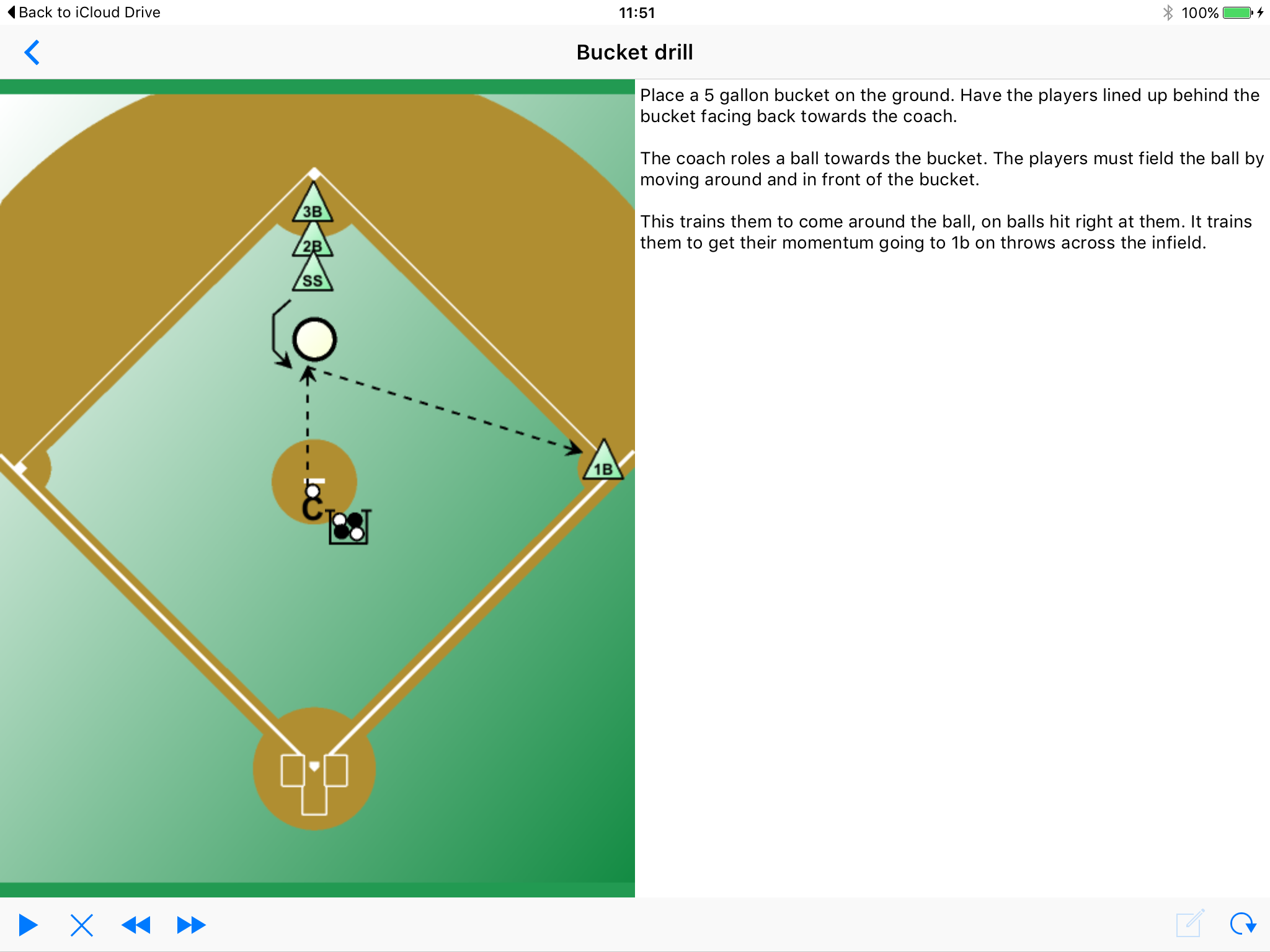 Baseball playview view play in landscape mode