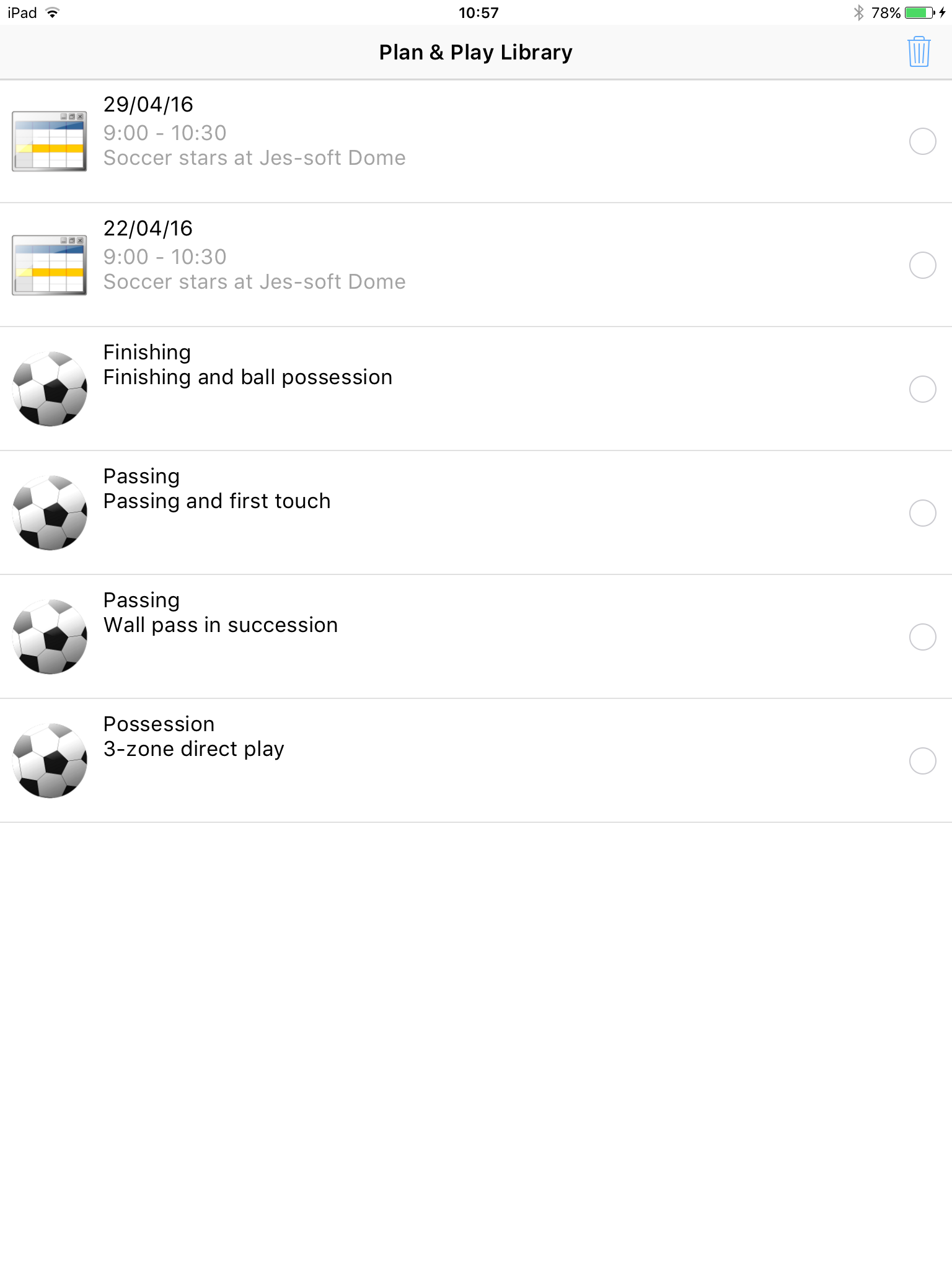 Soccer playview library list