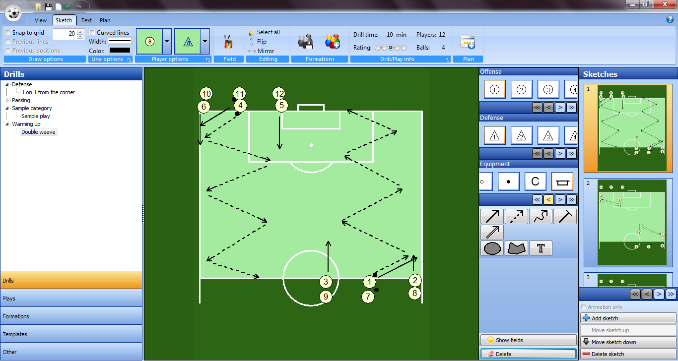 Sketch tab soccer playbook software