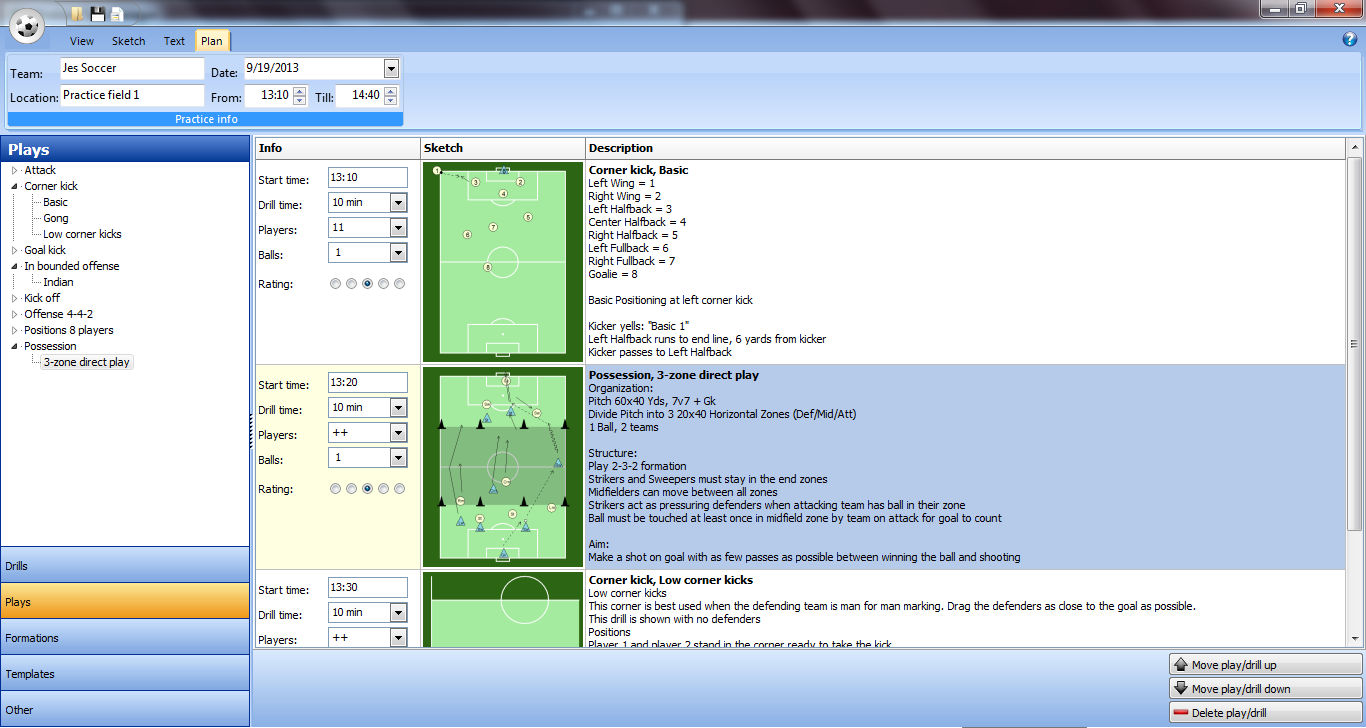 Plan tab soccer playbook software