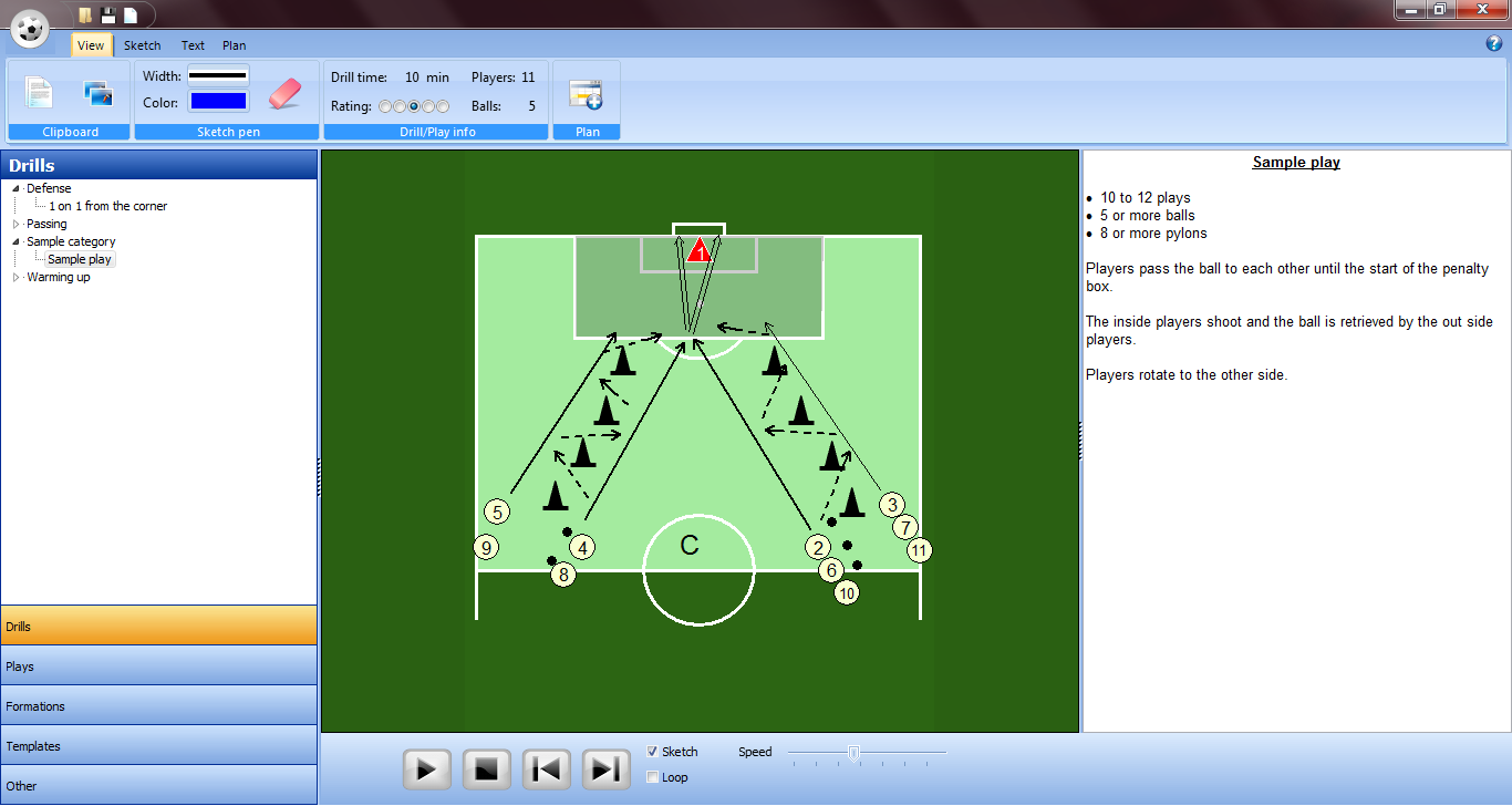 View tab soccer playbook software