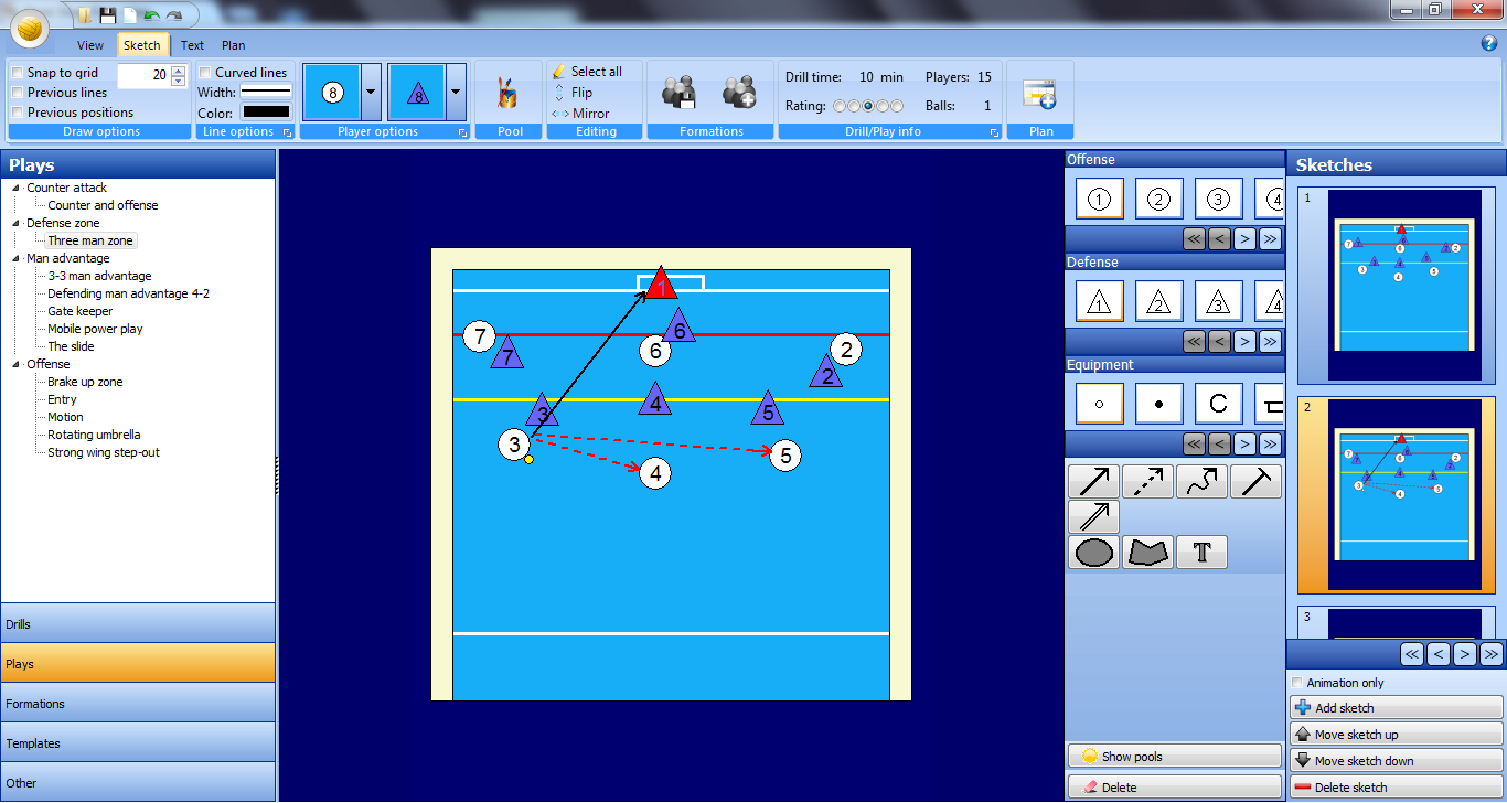 Sketch tab water polo playbook software